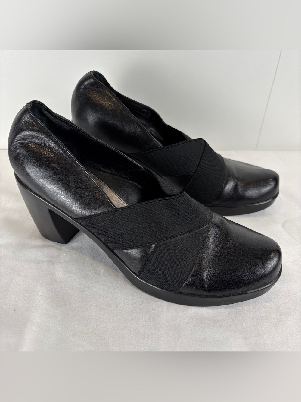 Dansko Tori Black Nappa Leather Block Chunky Heels sz 9.5-10 US (EU 40) Pump